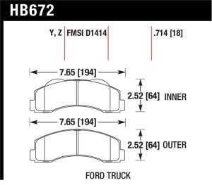 Ford Expedition Brake Pads - Front - Hawk Performance - Performance Ceramic - `10-`11